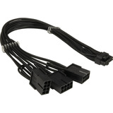 Inter-Tech Adapterkabel GPU-02 (12+4pin) auf 3x 8pin schwarz, 34cm
