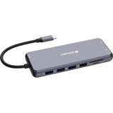 Verbatim USB-C Pro Multiport-Hub CMH-14, 14 Port, Dockingstation grau, 2x HDMI, VGA, RJ-45, 5x USB-A, Audio, 2x USB-C, PD, SD, microSD