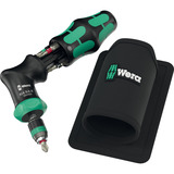 Wera Kraftform Kompakt Pistol RA-R 1, Bit-Satz schwarz/grün, 7-teilig, 1/4", mit Ratschenfunktion und Rapidaptor Schnellwechselfutter