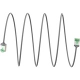 goobay Ultraflexibles Cat.8.1 Patchkabel slim, U/FTP grau, 1 Meter, extrakurze Stecker