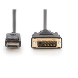 Digitus Adapterkabel DisplayPort > DVI-D, Interlock schwarz, 2 Meter, mit Schraubbefestigung