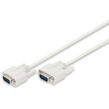 Digitus Serielles Datatransfer Anschlusskabel, D-Sub9 (Stecker) > D-Sub9 (Stecker) beige, 2 Meter
