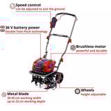EINHELL Professional Akku-Bodenhacke GP-CR 36/45 Li E BL- Solo, 36Volt (2x18V) rot/schwarz, ohne Akku und Ladegerät