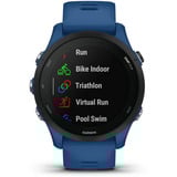 Garmin Forerunner 255, Smartwatch dunkelblau/schwarz, 46 mm, Silikon-Armband
