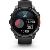 Garmin fēnix 8 - 47 mm, AMOLED, Smartwatch Schwarz/Schiefergrau, Silikon-Armband, Edelstahl