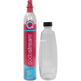 SodaStream Quick Connect CO₂-Reservezylinder +1 Glaskaraffe, für Wassersprudler pink, mit Quick-Connect Verschluss