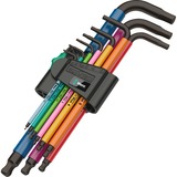 Wera 950/7 Hex-Plus Multicolour Magnet 1 Winkelschlüsselsatz, 7-teilig, Schraubendreher mit Halteclip