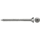 fischer Spanplattenschraube PowerFast 5,0 x 100 Senkkopf PZ 50 Stück, Teilgewinde, nicht rostender Stahl A2