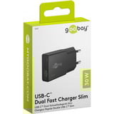 goobay USB-C PD GaN Dual-Schnelladegerät Slim 30 W schwarz