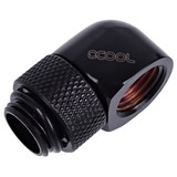 Alphacool HF L-Verbinder G1/4 AG drehbar auf G1/4 IG - Deep Black, Verbindung schwarz, für weiche Schläuche (PVC, Silikon, Neoprene)