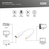 Digitus Adapterkabel mini DisplayPort > HDMI, Full HD weiß, 0,15 Meter
