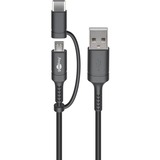 goobay USB 2.0 Kabel, USB-A Stecker > USB-C + Micro-USB Stecker schwarz, 1 Meter