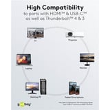 goobay USB Textil-Adapterkabel, USB-C Stecker > HDMI Stecker, 4K / 60Hz schwarz/silber, 3 Meter