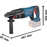 Bosch Professional Akku-Bohrhammer GBH 18V-26 D Professional solo, 18Volt blau/schwarz, ohne Akku und Ladegerät, im Koffer