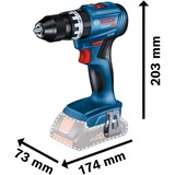 Bosch Professional Akku-Schlagbohrschrauber GSB 18V-45 Professional solo, 18Volt blau/schwarz, ohne Akku und Ladegerät, in L-BOXX