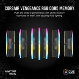 Corsair DIMM 96 GB DDR5-6000 (4x 24 GB) Quad-Kit, Arbeitsspeicher schwarz, CMH96GX5M4B6000C30, Vengeance RGB, INTEL XMP