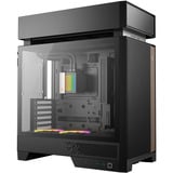 DeepCool CL6600, Tower-Gehäuse schwarz/holz, Tempered Glass
