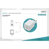 Digitus USB-C GaN Ladegerät 65 Watt, 2-Port weiß, PD 3.0, PPS-Funktion, 45W + 20W