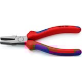 KNIPEX Flachzange 20 02 160, Greifzange rot/blau, gezahnte Griffflächen