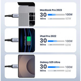 UGREEN 100W USB-C auf USB-C Ladekabel (Nylon) schwarz, 1 Meter, PD 100 Watt