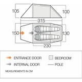 Vango Tunnelzelt F10 Xenon UL 2 grün, mit Vorraum für Gepäck