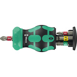 Wera Kraftform Kompakt Stubby Magazin RA 1, Bit-Satz schwarz/grün, 6-teilig, 1/4", mit Ratschenfunktion