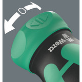 Wera Kraftform Kompakt Stubby Magazin RA 1, Bit-Satz schwarz/grün, 6-teilig, 1/4", mit Ratschenfunktion