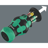 Wera Kraftform Kompakt Stubby Magazin RA 1, Bit-Satz schwarz/grün, 6-teilig, 1/4", mit Ratschenfunktion
