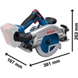 Bosch Akku-Handkreissäge GKS 18V-57-2 GX Professional solo, 18Volt blau/schwarz, ohne Akku und Ladegerät