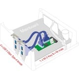 DeLOCK Konverter M.2 Key B+M Stecker > 4 x USB 5 Gbps Typ-A, Schnittstellenerweiterung 