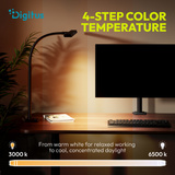 Digitus LED-Schreibtischlampe, LED-Leuchte schwarz, 80 cm, 2400 lm, 16 W 