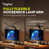 Digitus LED-Schreibtischlampe, LED-Leuchte schwarz, 80 cm, 2400 lm, 16 W 