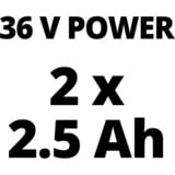 EINHELL Akku-Rasenmäher GE-CM 36/33 Li rot/schwarz, 2x Li-Ionen Akku 2,5Ah