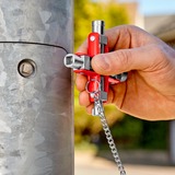 KNIPEX Universal-Schlüssel 00 11 06, Steckschlüssel silber/rot, für gängige Schränke und Absperrsysteme