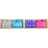 Room Copenhagen LEGO Storage Brick 4 Top Lid Glitter , Aufbewahrungsbox violett/transparent