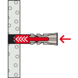 fischer Dübel DuoPower 6x30 S  hellgrau/rot, 50 Stück, mit verzinkter Schraube
