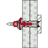 fischer Dübel DuoPower 6x30 S  hellgrau/rot, 50 Stück, mit verzinkter Schraube