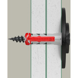 fischer Dübel DuoPower 6x30 S  hellgrau/rot, 50 Stück, mit verzinkter Schraube