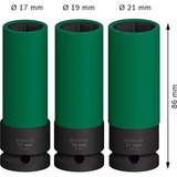 Bosch Professional PRO Impact Steckschlüsseleinsatz-Set 1/2", 3-teilig schwarz, tief, mit Felgenschutz