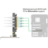 DeLOCK PCI Express x16 Karte zu 4 x intern SFF-8654 4i NVMe 