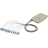 Digitus Spleißkassette mit 12 Pigtails, vormontiert, LC, OS2, Spleißbox grau