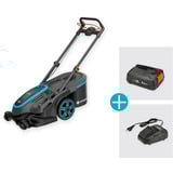 GARDENA Akku-Rasenmäher PowerMax Duo 46/36V P4A, Ready-To-Use-Set 2, 36Volt (2x18V) schwarz/grau, 2x Li-Ion Akku 2,5Ah, POWER FOR ALL ALLIANCE