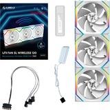 Lian Li UNI FAN SL120 Wireless Reverse 3er-Pack inkl. Controller, Gehäuselüfter weiß, 124.5 mm