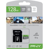 PNY Elite microSD 128 GB, Speicherkarte grau/grün, Class 10, UHS-I