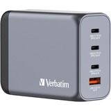 Verbatim GaN-Ladegerät 200W, 1x USB-A , 3x USB-C grau, PD 3.0, QC 3.0