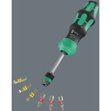 Wera Kraftform Kompakt 20 RA-R, Bit-Satz schwarz/grün, 6-teilig, 1/4", mit Ratschenfunktion und Rapidaptor Schnellwechselfutter