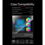 Xilence Flare X909.ARGB, Tower-Gehäuse schwarz, Tempered Glass x 2