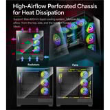 Xilence Flare X909.ARGB, Tower-Gehäuse schwarz, Tempered Glass x 2