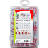 fischer Profi-Box DuoPower kurz/lang (150 Teile), Dübel hellgrau/rot, 150-teilig