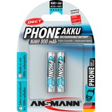 Ansmann 800mAh DECT, Akku silber, 2x AAA (Micro)